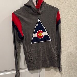 Colorado Avalanche logo lightweight hoodie size small gray and red